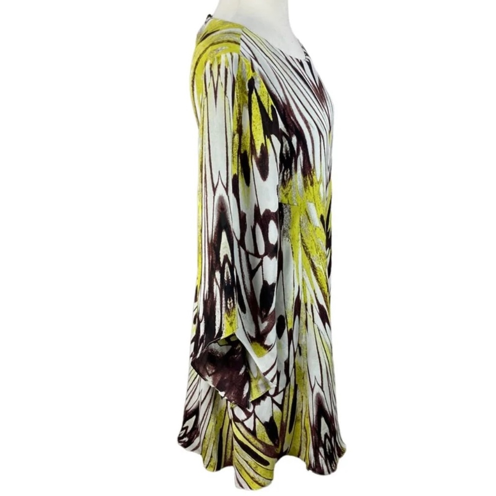 Anthropologie Leifsdottir Sarita Silk Swing Dress Bell Sleeves Abstract Print - Picture 3 of 13